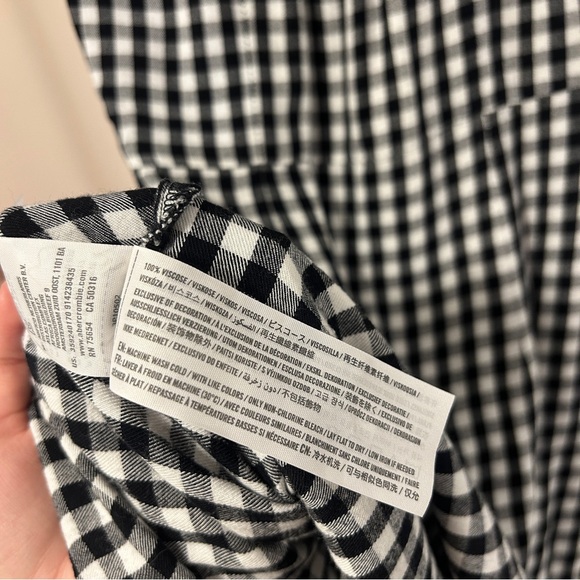 Hollister gingham checker print style dress size small black and white - Picture 5 of 5